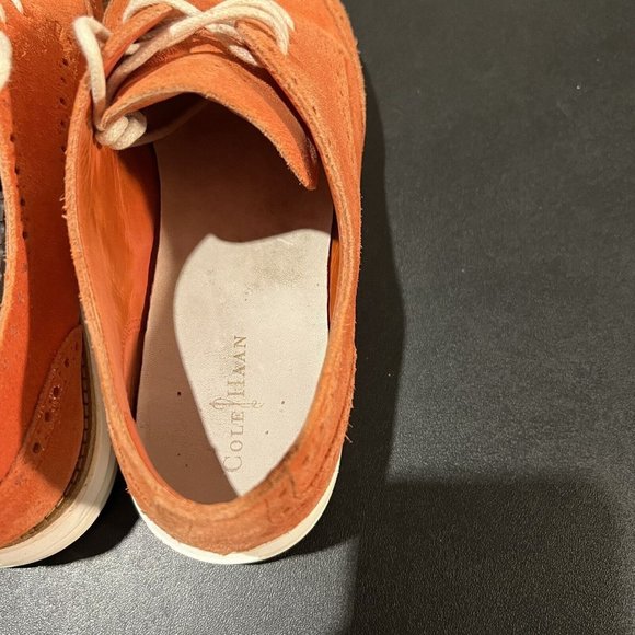 Cole Haan Lunargrand Wingtip Oxford Women's 8 B Orange Suede Dress Casual Shoes - Picture 9 of 10